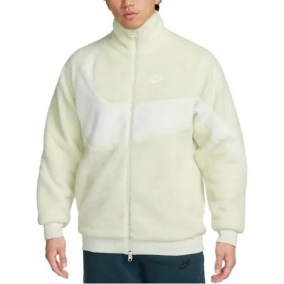 Nike Sportswear Big Swoosh Reversible Boa Jacket size large - Picture 1 of 12